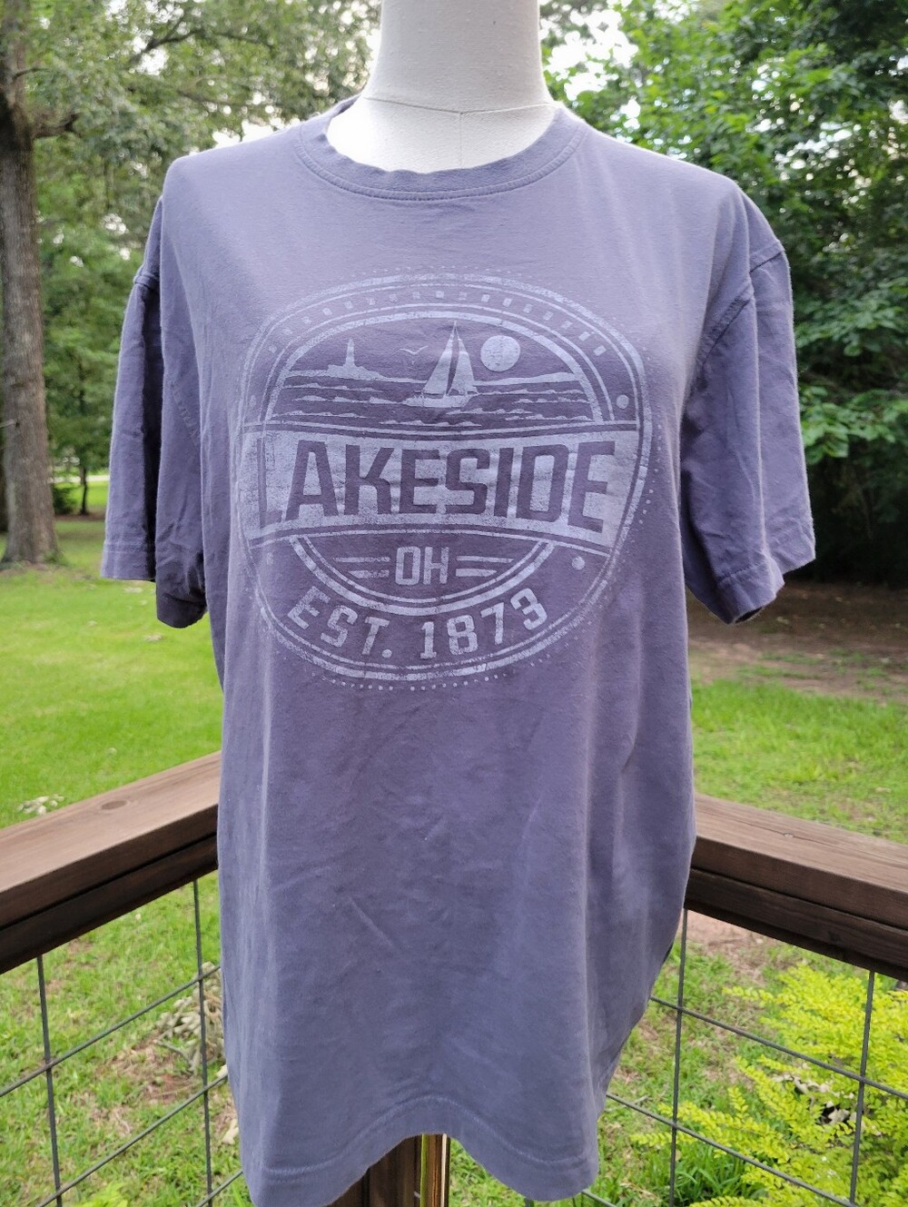 Lakeside Graphic Crewneck T-Shirt - Slate Gray